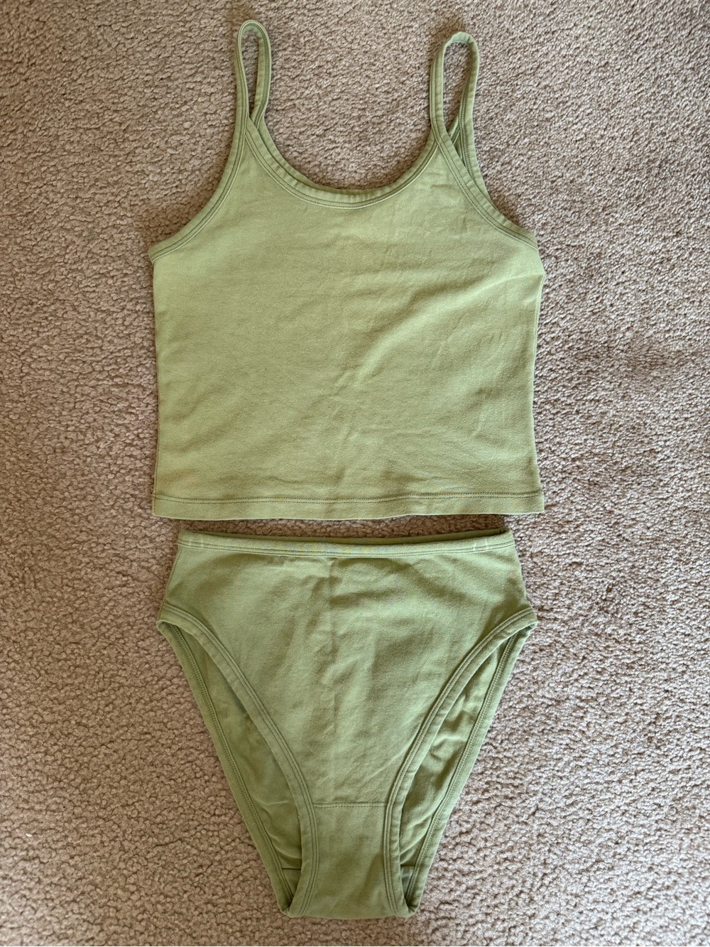 ARQ Set in Pistachio Sz Small Crop Tank Misha Undies